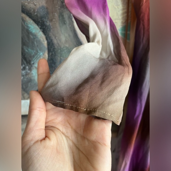 NWT ZARA Long semisheer flowy tie dye gown - Picture 9 of 16